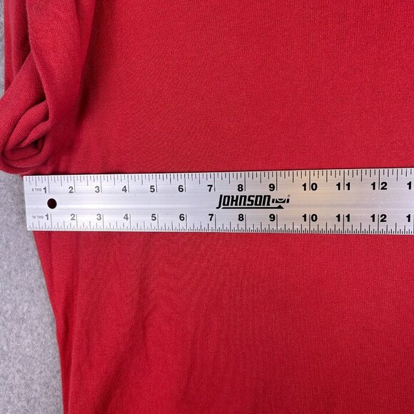 Talbots Sweater Women's Large Red Cashmere Blend Pullover Tie Cuff Preppy Casual - Picture 6 of 10